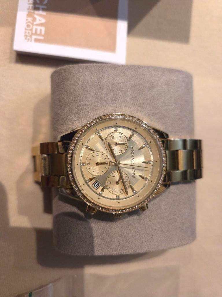 Michael Kors Dameshorloge - Gouden Look, Sieraden, Tassen en Uiterlijk, Horloges | Dames, Zo goed als nieuw, Polshorloge, Fossil