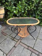 Rohé Noordwolde Salontafel Rotan Wolkglas, Tuin en Terras, Ophalen of Verzenden, Gebruikt, Ovaal, Metaal