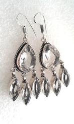 zilver Oorbellen Witte topaas, Hangers, Verzenden, Wit, Nieuw