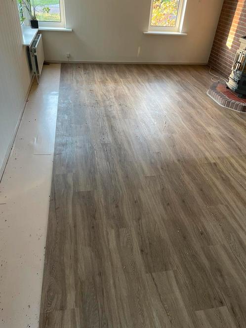 Pvc vloer incl kurk, Huis en Inrichting, Stoffering | Vloerbedekking, Gebruikt, Laminaat, Bruin, 25 tot 50 m², Ophalen