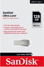 SanDisk Ultra Luxe 128GB - USB Stick - Flash Drive, Theodoor Colenbranderhof 9, 3059LC Rotterdam, Nederland, Nieuw, Ophalen of Verzenden