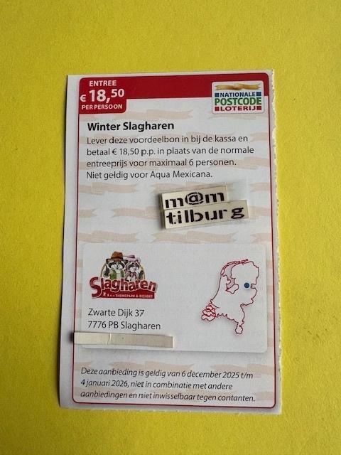 Winter Slagharen entree €18,50, Tickets en Kaartjes, Kortingen en Cadeaubonnen, Drie personen of meer, Overige typen, Kortingsbon