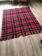 Vintage Deken Plaid Rood/Zwart geblokt geruit, Ophalen of Verzenden, Gebruikt