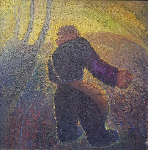 schilderij "licht" zaaier impasto techniek pointulistme, Antiek en Kunst, Kunst | Schilderijen | Modern, Ophalen of Verzenden