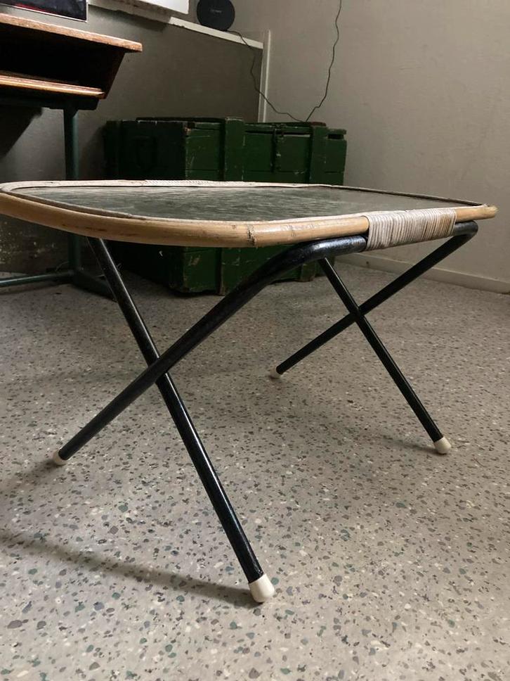 Vintage Rotan Bijzettafel - 30x80x40 cm, Huis en Inrichting, Tafels | Bijzettafels, Gebruikt, Rechthoekig, Minder dan 45 cm, 75 cm of meer