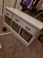 Witte kast met lades en manden, Huis en Inrichting, Gebruikt, 100 tot 150 cm, Kunststof, Ophalen of Verzenden
