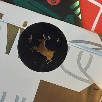 Sluitstickers kerst stickers rendier goudfolie etiket xmas beschikbaar voor biedingen