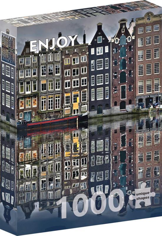 Enjoy - Amsterdam Houses - 1000 stukjes, Hobby en Vrije tijd, Denksport en Puzzels, Nieuw, Legpuzzel, 500 t/m 1500 stukjes, Ophalen of Verzenden