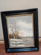 Winterlandschap olieverfschilderij, Antiek en Kunst, Kunst | Schilderijen | Klassiek, Ophalen of Verzenden