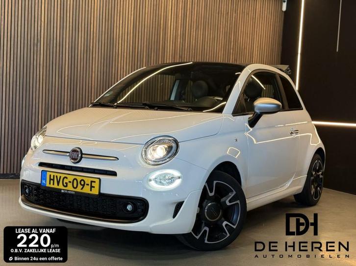 Fiat 500 1.0 Hybrid Rockstar LED Cabrio 12 MND GR,leer,airco, Auto's, Fiat, Bedrijf, Te koop, ABS, Airbags, Airconditioning, Alarm