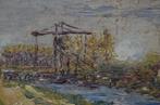 Kleine olieverf M. de Poerck 1922, Ophalen of Verzenden