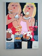 Schilderij dikke dames, Ophalen, Zo goed als nieuw, Schilderij, 75 cm of meer