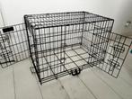 Large Metal Dog Crate – Black – Foldable – 2 Doors, Dieren en Toebehoren, Ophalen of Verzenden, Zo goed als nieuw