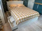 IKEA Brimnes 160 breed bed - ZONDER Matras, Huis en Inrichting, Ophalen, Gebruikt, Wit, Tweepersoons