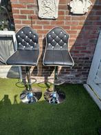 2 barkrukken , vida xl , verstelbaar in hoogte , zwart/wit, Ophalen, Gebruikt, 60 tot 90 cm, Metaal