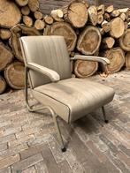 Vintage Fauteuil - grijs, Ophalen, Gebruikt, Metaal, Eén