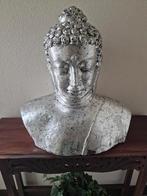 Prachtig groot borstbeen budha beeld zilverkleurig, Ophalen, Zo goed als nieuw