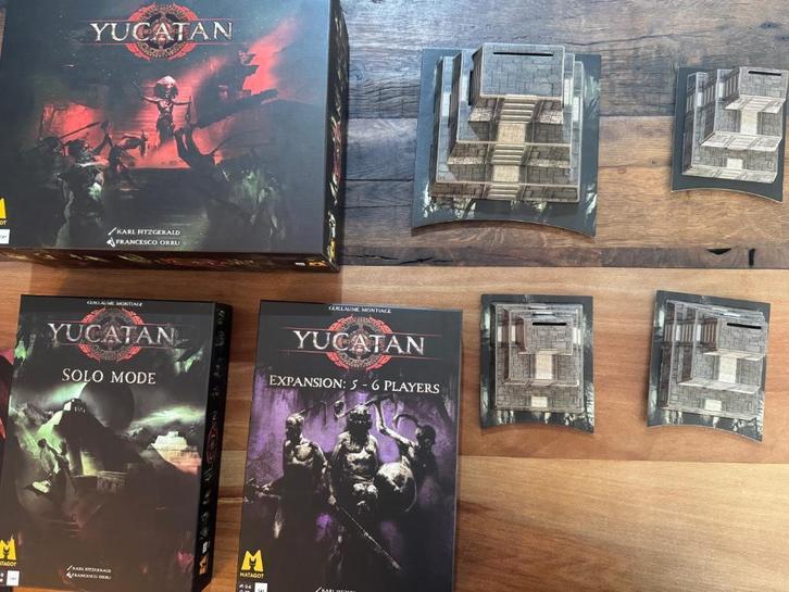 Yucatan kickstarter editie + nieuw regelboek, Hobby en Vrije tijd, Gezelschapsspellen | Bordspellen, Zo goed als nieuw, Een of twee spelers