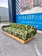 Vintage bank slaapbank gebloemd space age, Ophalen, Gebruikt, Tweepersoons, X