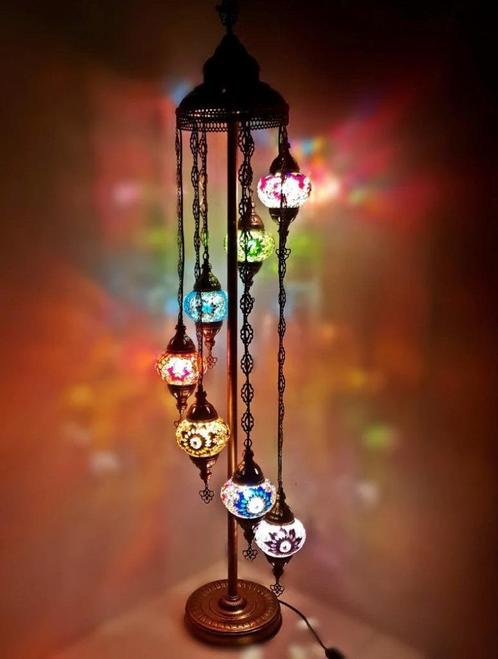 Oosterse Arabische Turkse Marokkaanse vloerlamp set 4/5/7/9, Huis en Inrichting, Lampen | Vloerlampen, Nieuw, 150 tot 200 cm, Glas