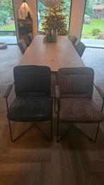 Eetkamerstoelen suede 6 stuks, Huis en Inrichting, Stoelen, Ophalen, Bruin, Zo goed als nieuw, Modern