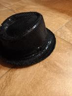zwart glitterhoedje - zgan, Ophalen of Verzenden, Zo goed als nieuw, Carnaval, Accessoires