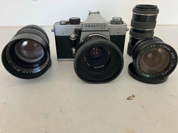 Praktica LTL Spiegelreflexcamera met tele- en groothoeklens beschikbaar voor biedingen
