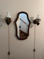 Vintage spiegel, Huis en Inrichting, Lampen | Wandlampen, Ophalen, Zo goed als nieuw