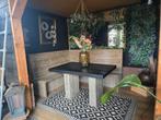 steigerhouten hoekbank met tafel, Ophalen, 5 zitplaatsen, Gebruikt, Steigerhout