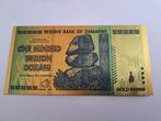 BILJET -ZIMBABWE - GOUDFOLIE-100 TRILLION/ BLAUW  D(236), Postzegels en Munten, Bankbiljetten | Afrika, Los biljet, Ophalen of Verzenden