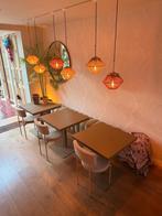 3 Steellish (buiten) Bistrotafels Goud/Brons (70x70), Ophalen, Gebruikt, Rechthoekig, 50 tot 100 cm