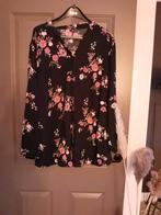 Zwarte blouse met bloemen - BPC Bon Prix - Maat 52/54, Bpc /bon prix, Zwart, Maat 46/48 (XL) of groter, Ophalen of Verzenden