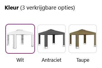 Paviljoen 3x3 partytent wit taupe + LED-slinger GRTS BEZORGD, Tuin en Terras, Partytenten, Nieuw, Paviljoen, 2 meter of meer, Minder dan 5 meter