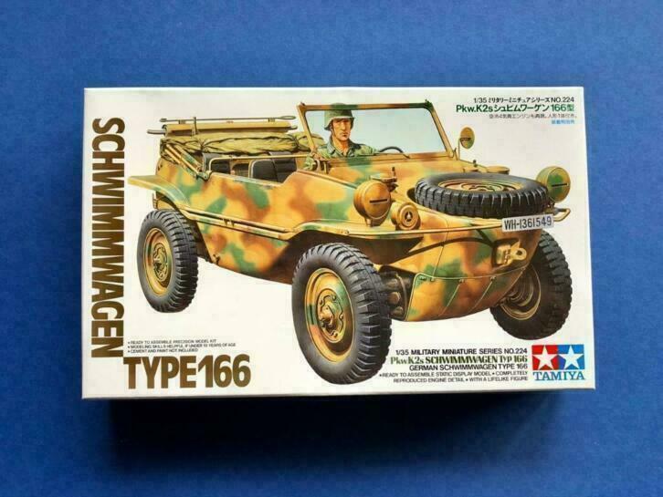 Tamiya 35224 German Schwimmwagen Type 166 1/35, Hobby en Vrije tijd, Modelbouw | Auto's en Voertuigen, Nieuw, Tank, 1:32 tot 1:50