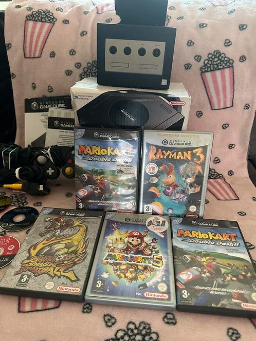 Nintendo CameCube met de gewilde mario spellen zie omschr., Spelcomputers en Games, Spelcomputers | Nintendo GameCube, Zo goed als nieuw