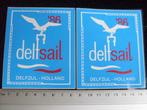 2x sticker delfsail 1986 logo delfzijl holland, Verzenden, Zo goed als nieuw, Sport