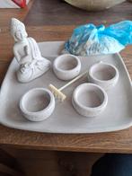 Stenen blad +boedha +4 schaaltjes en wierook houdertje, Ophalen of Verzenden, Zo goed als nieuw