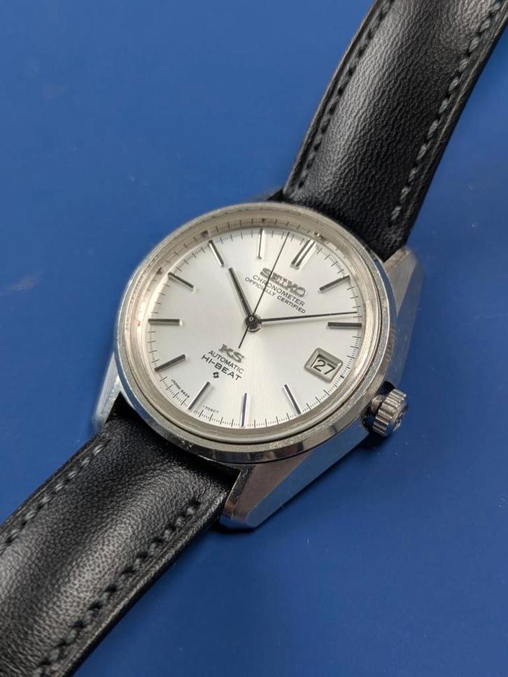 King Seiko Hi beat automatic, Sieraden, Tassen en Uiterlijk, Horloges | Heren, Zo goed als nieuw, Seiko, Leer, Ophalen of Verzenden