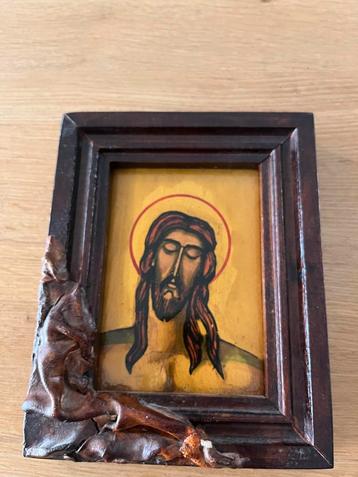 Houten Schilderij Jezus - Icon beschikbaar voor biedingen