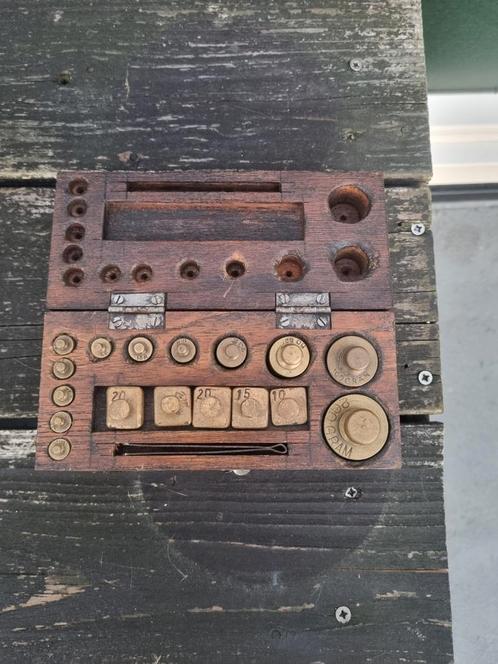 Antiek gewichtendoosje Lettergieterij Amsterdam, Antiek en Kunst, Antiek | Gereedschap en Instrumenten, Ophalen of Verzenden