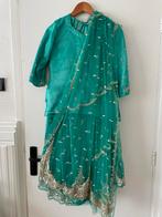 Groene Lehenga - Rok, Blouse & Sjaal - Maat S/M, Ophalen, Overige typen, Zo goed als nieuw, Maat 36 (S)