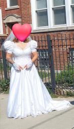 Trouwjurk vintage, Ophalen of Verzenden, Gedragen, Wit, Trouwjurk