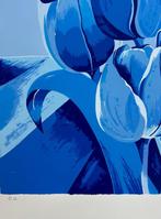 Zeefdruk Derox - Blauwe tulpen, Antiek en Kunst, Kunst | Litho's en Zeefdrukken, Verzenden
