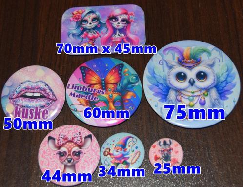 buttons NIEUW het hele jaar door. Meeste keuze afbeeldingen, Hobby en Vrije tijd, Feestartikelen, Nieuw, Schmink, Carnaval, Ophalen of Verzenden
