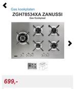 Zanussi gas kookplaat gaskookplaat 74cm, Ophalen, 4 kookzones, Zo goed als nieuw, Gas