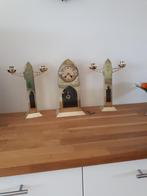 Mooi koperen Jugendstil klokkenstel, Antiek en Kunst, Antiek | Klokken, Ophalen of Verzenden