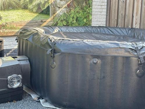 Intex PureSpa Jet & Bubble Deluxe Octagon 6 pers, Tuin en Terras, Bubbelbaden en Hottubs, Gebruikt, Opblaasbaar, Afdekzeil, Grondzeil