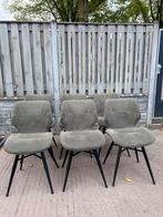 6 eetkamerstoelen groen, Huis en Inrichting, Stoelen, Ophalen, Gebruikt, Overige kleuren, Stof