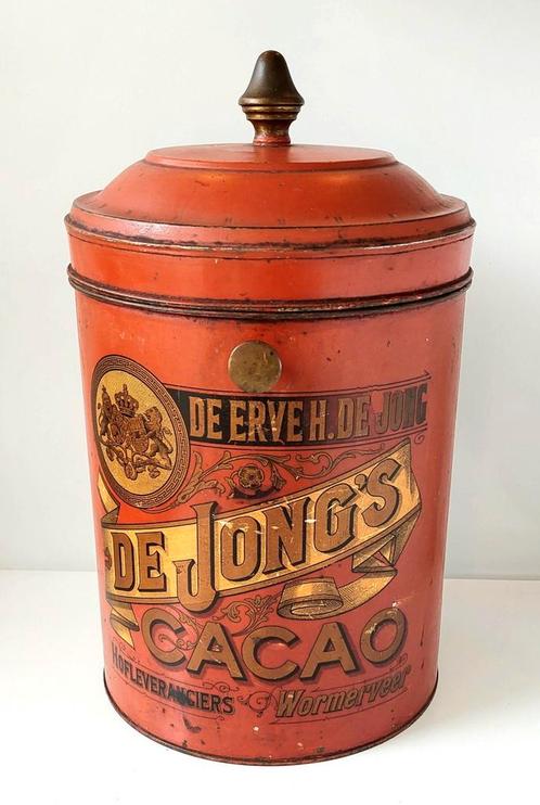 Antiek Winkelblik Voorraadblik De Jong Cacao Wormerveer, Antiek en Kunst, Curiosa en Brocante, Verzenden
