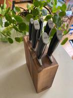 Boretti messenset plus blok, Huis en Inrichting, Keuken | Bestek, Ophalen of Verzenden, Zo goed als nieuw, Rvs of Chroom